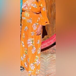 Floral Orange Maxi Dress
